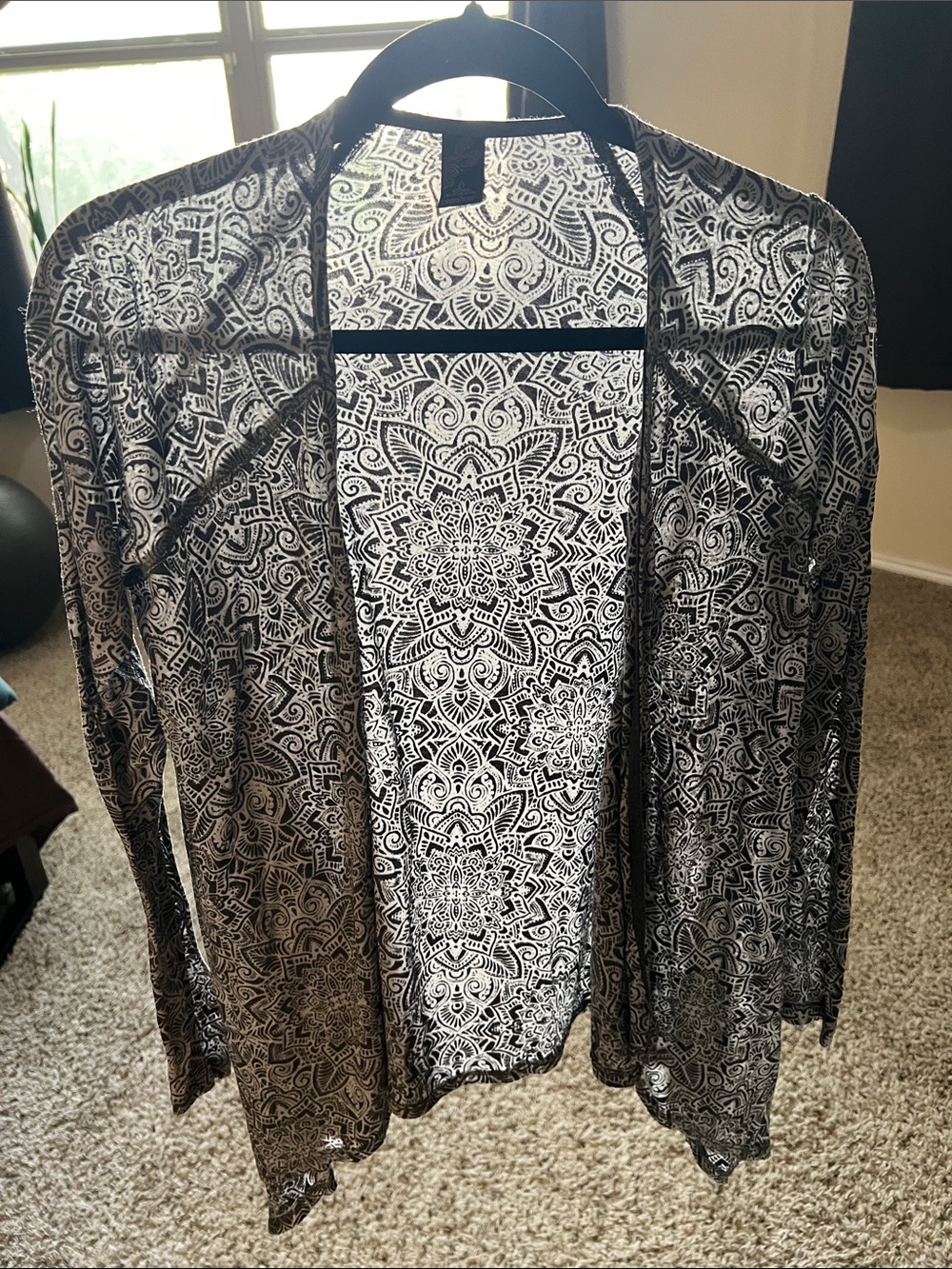 Prana Black and White Patterned Lightweight Cover-Up